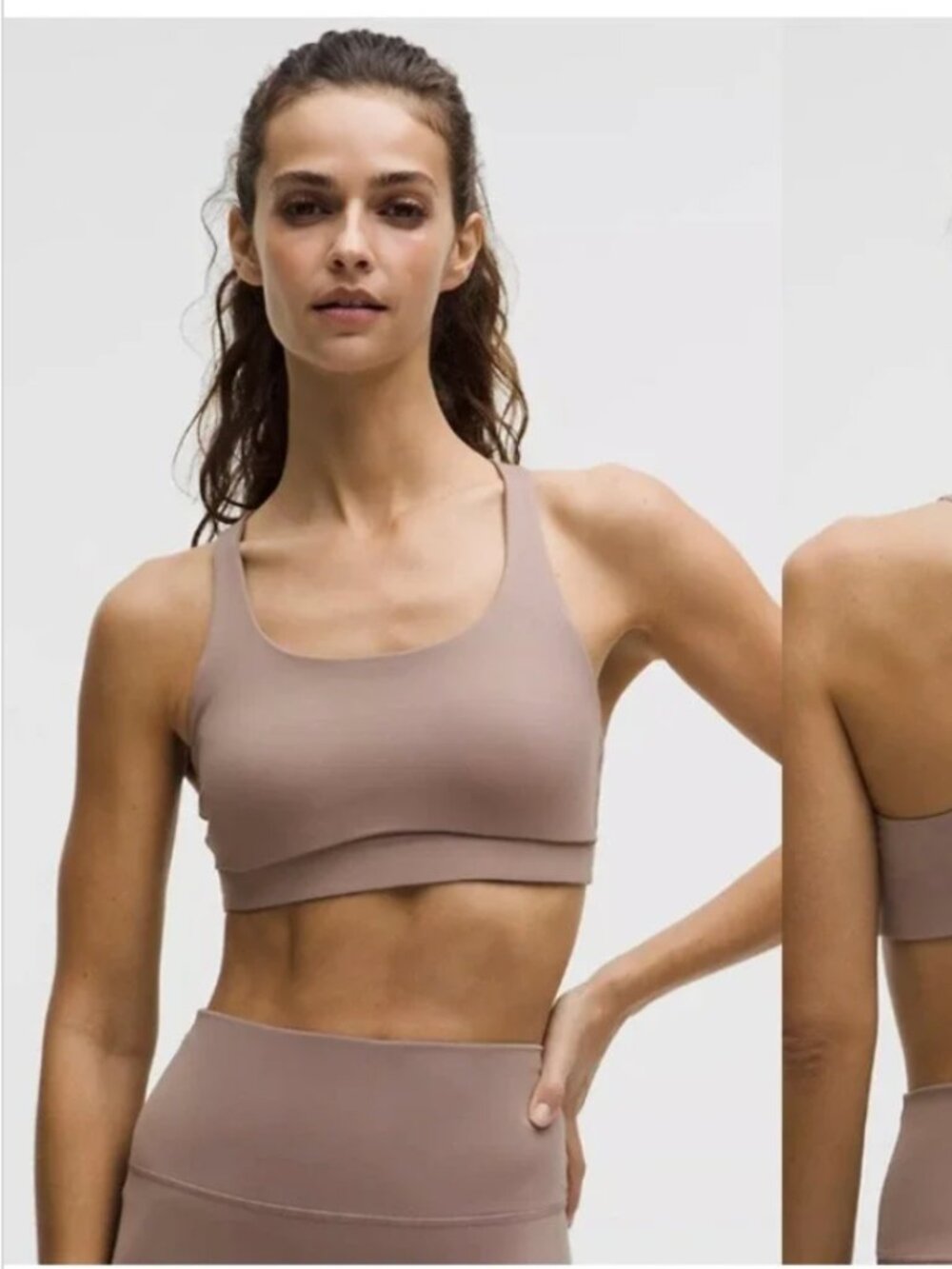 Lululemon NWT energy longline bra Evolve Ashen Rose size large